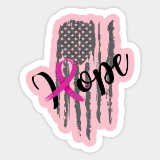 Hope USA Pink Ribbon Breast Cancer Awareness Sticker